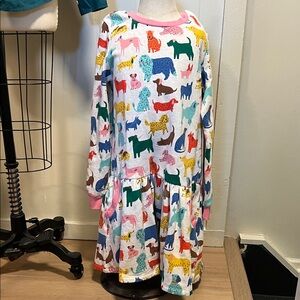 Mini Boden Multicolor Dog Print Sweatshirt Dress